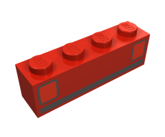 Brick 1 x 4 with Car Taillights Pattern (Basic)