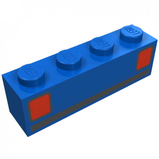 Brick 1 x 4 with Car Taillights Pattern (Basic)