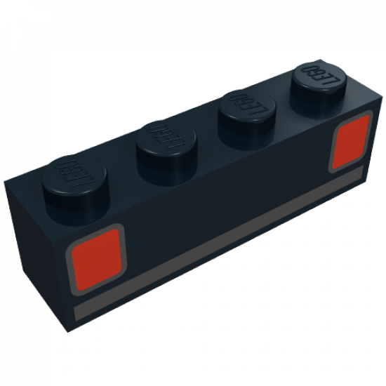 Brick 1 x 4 with Car Taillights Pattern (Basic)
