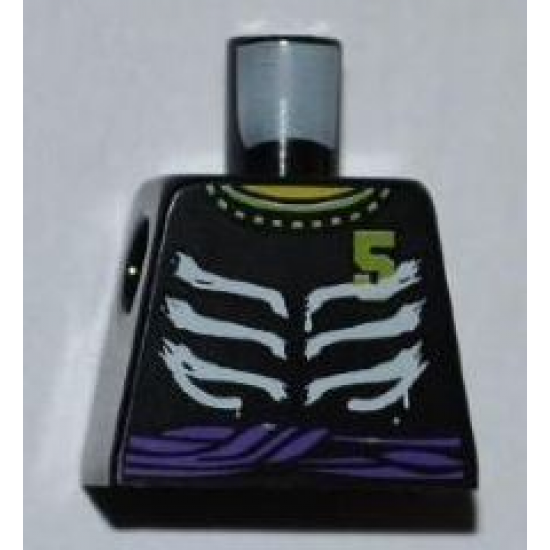 Torso Ninjago Skeleton Ribs White, Purple Waist Sash and Number 5 Pattern