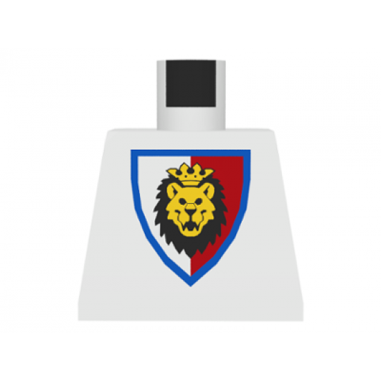 Torso Castle Royal Knights Lion Head on Red/White Shield Pattern