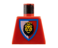 Torso Castle Royal Knights Lion Head on Red/White Shield Pattern