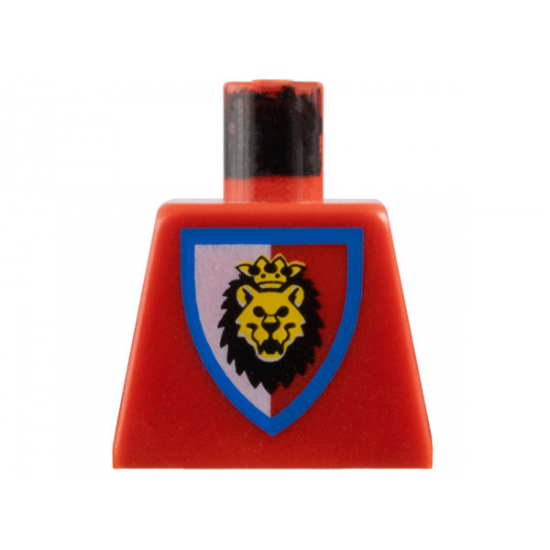 Torso Castle Royal Knights Lion Head on Red/White Shield Pattern
