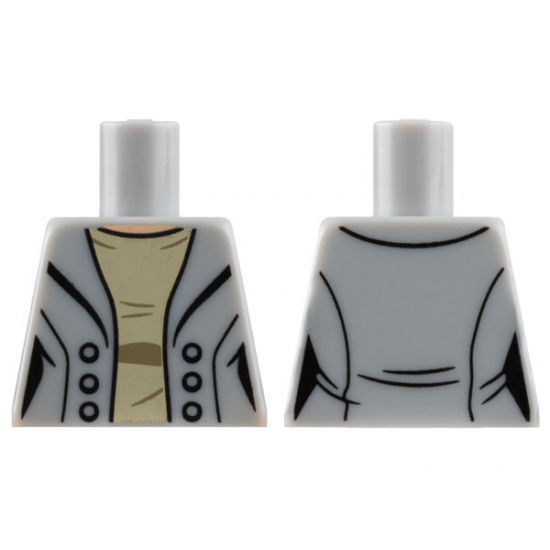 Torso Female Jacket with Buttons over Tan Shirt Pattern