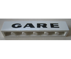 Brick 1 x 6 with Black 'GARE' Pattern