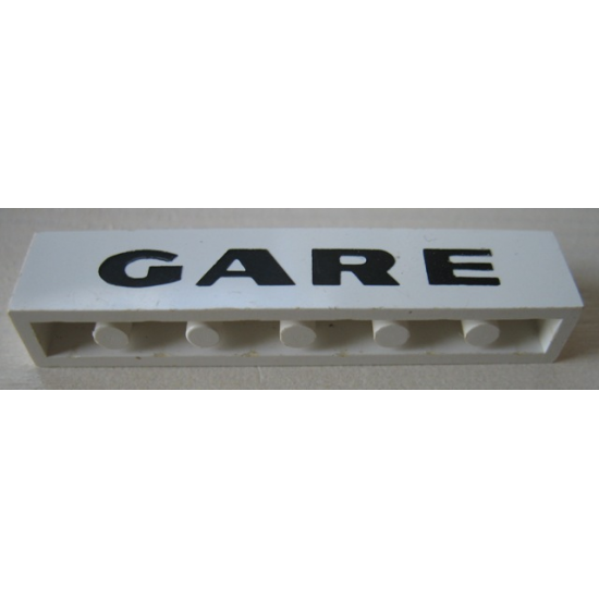 Brick 1 x 6 with Black 'GARE' Pattern