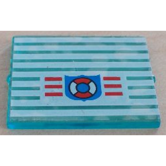 Glass for Window 1 x 4 x 3 with 9 White Stripes and Coast Guard Pattern (Sticker) - 6338