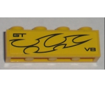 Brick 1 x 4 with 'GT V8' and Flames Pattern Model Left (Sticker) - Set 8196
