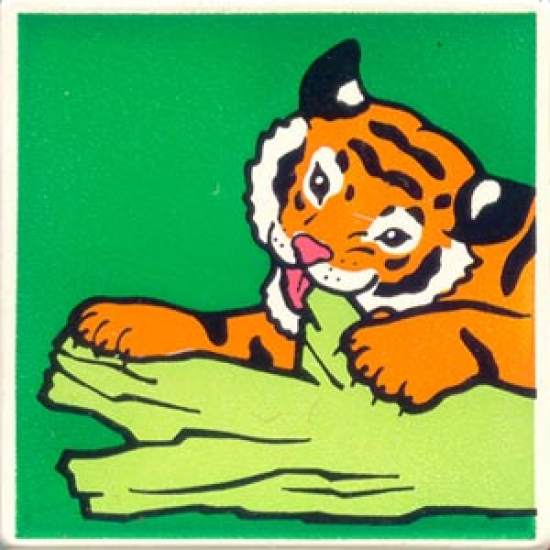 Duplo, Tile 2 x 2 x 1 with Tiger Mosaic Picture 07 Pattern (Set 1079)