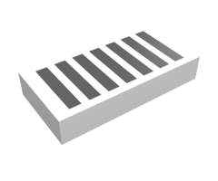 Tile 1 x 2 with Black Grille Pattern