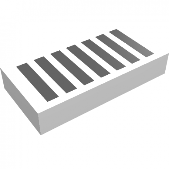 Tile 1 x 2 with Black Grille Pattern