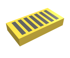 Tile 1 x 2 with Black Grille Pattern