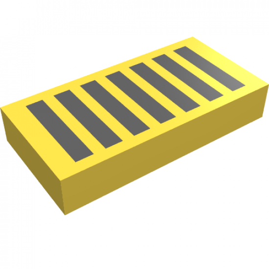 Tile 1 x 2 with Black Grille Pattern