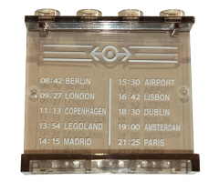 Panel 1 x 4 x 3 - Hollow Studs with Schedule Pattern 3 on Inside (Sticker) - Set 4511