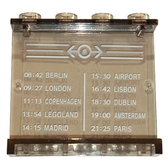 Panel 1 x 4 x 3 - Hollow Studs with Schedule Pattern 3 on Inside (Sticker) - Set 4511