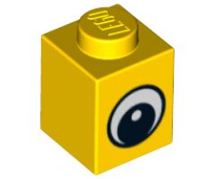 Brick 1 x 1 with Eye Simple with Black and White Pattern, Circle in Pupil
