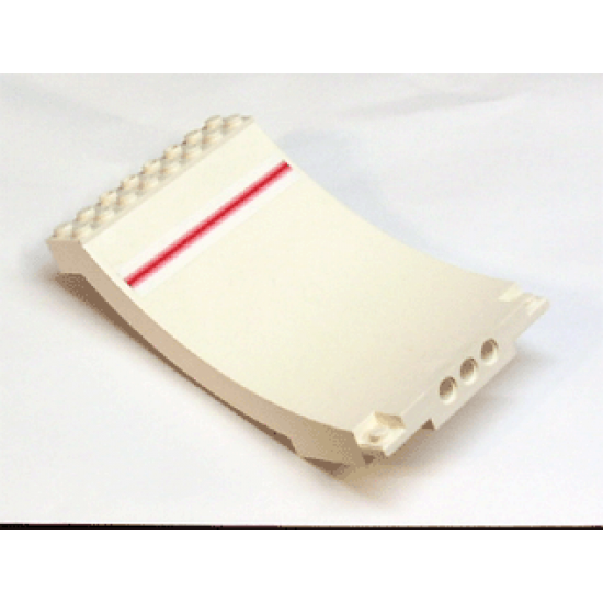 Sports Arena Section / Skateboard Ramp with Red Stripe Pattern (Sticker) - Set 3536