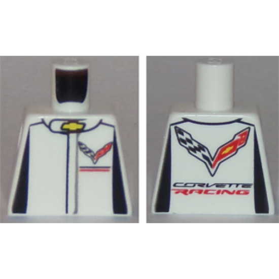 Torso Race Suit with Chevrolet Logos on Front and 'CORVETTE RACING' on Back Pattern