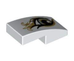 Slope, Curved 2 x 1 with Right Eye, Metallic Gold Pattern