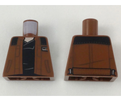 Torso Jacket with Black Shoulders and Dark Brown Details over Black Shirt Pattern