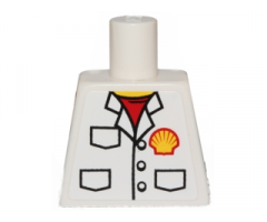 Torso Shirt with Pockets, Buttons, Red Undershirt and Shell Logo Pattern (Sticker)