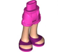 Mini Doll, Legs with Hips and Shorts, Light Nougat Legs and Magenta Sandals Pattern