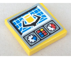 Tile 2 x 2 with Gauges and Crane Grab Pattern (Sticker) - Set 8250