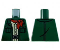 Torso Jacket with Pockets, Red Scarf, Tan Shirt Pattern
