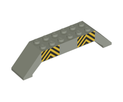 Slope 45 10 x 2 x 2 Double with Black and Yellow Danger Stripes Pattern