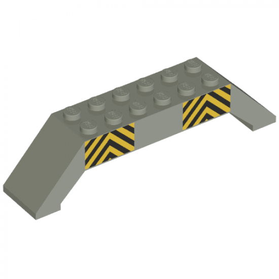 Slope 45 10 x 2 x 2 Double with Black and Yellow Danger Stripes Pattern