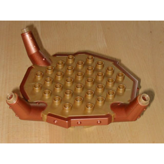 Duplo, Plant Tree House Roof Platform 10 x 10 with Three Branches and Edges Copper Pattern (Little Robots)