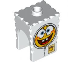 Minifigure, Head, Modified SpongeBob SquarePants with Spacesuit Pattern