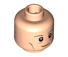 Minifigure, Head Dark Tan Eyebrows, White Pupils, Eye Bags, Chin Dimple and Cheek Lines Pattern (Toni Kroos) - Hollow Stud