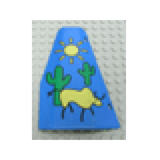 Duplo, Building Door / Window Pane Tepee with Sun, Cactuses and Buffalo Pattern