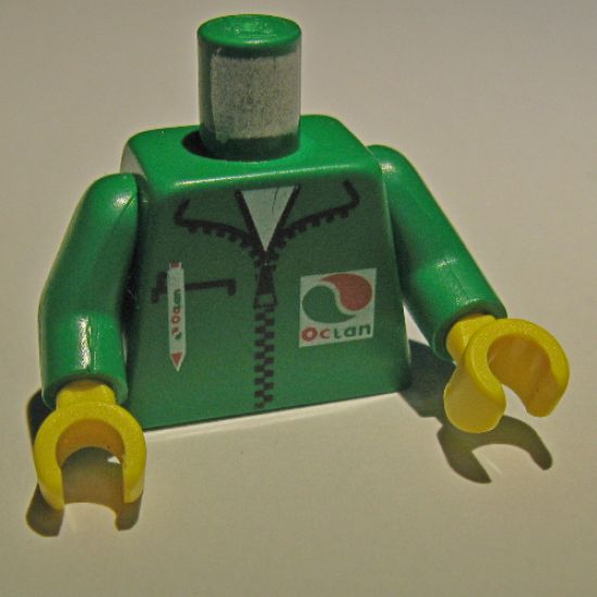 Torso Octan Logo Jacket with Pen Pattern / Green Arms / Yellow Hands