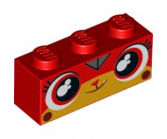 Brick 1 x 3 with Cat Face Wide Eyes and Smiling Pattern (Calm-Down Kitty)