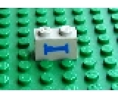 Brick 1 x 2 with Train Sleeping Car Blue Bed Pattern (Sticker) - Sets 4558 / 10001