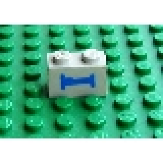 Brick 1 x 2 with Train Sleeping Car Blue Bed Pattern (Sticker) - Sets 4558 / 10001