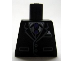 Torso Jacket and Vest over Pinstripe Shirt and Dark Purple Tie Pattern