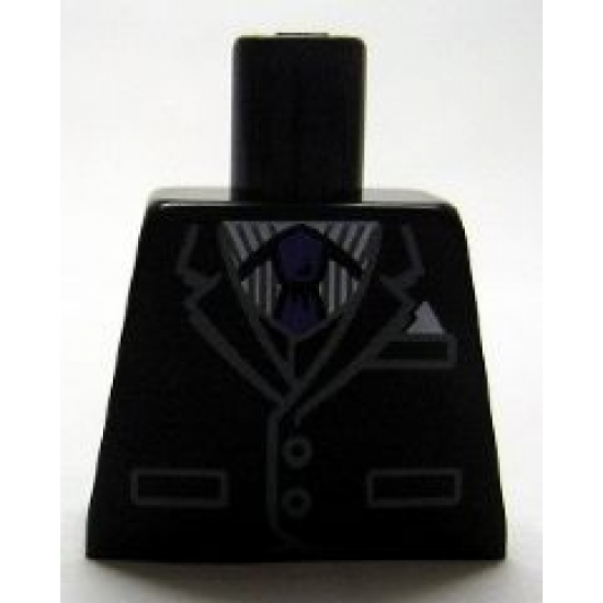 Torso Jacket and Vest over Pinstripe Shirt and Dark Purple Tie Pattern