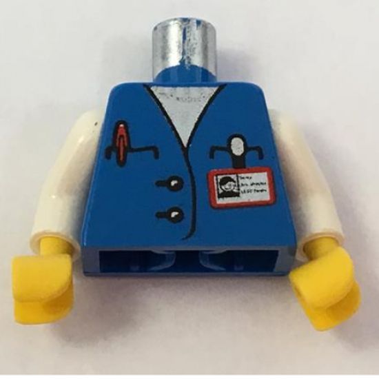 Torso Studios Assistant ID Badge, Pen, and Clapboard on Back Pattern / White Arms / Yellow Hands