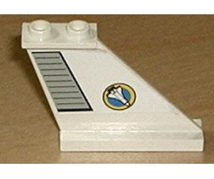 Tail 4 x 1 x 3 with Light Gray Flap and Space Shuttle Logo Pattern on Right Side (Sticker) - Set 6465