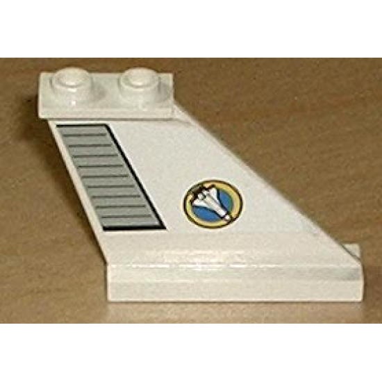 Tail 4 x 1 x 3 with Light Gray Flap and Space Shuttle Logo Pattern on Right Side (Sticker) - Set 6465