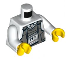 Torso Town Police with Body Armor, Name Tag, Radio, and 'SECURITY' Pattern / White Arms / Yellow Hands