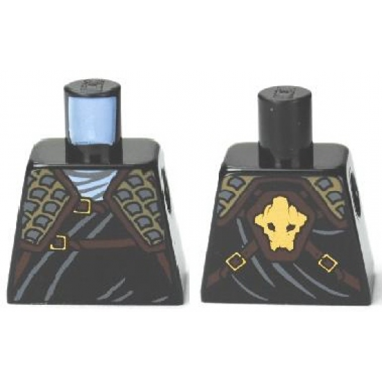 Torso Ninjago Wrap with Shoulder Armor and Belts, Gold Lion on Back Pattern