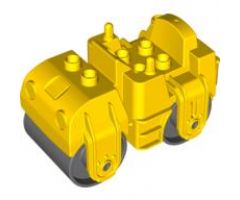 Duplo, Vehicle Steamroller with Dark Bluish Gray Rollers