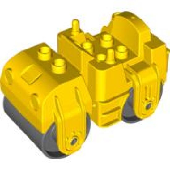 Duplo, Vehicle Steamroller with Dark Bluish Gray Rollers