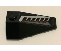 Wedge 4 x 2 Triple Right with Silver Vents and Reddish Brown Splatters Pattern (Sticker) - Set 70228
