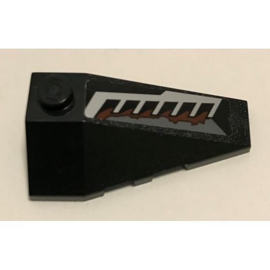 Wedge 4 x 2 Triple Right with Silver Vents and Reddish Brown Splatters Pattern (Sticker) - Set 70228