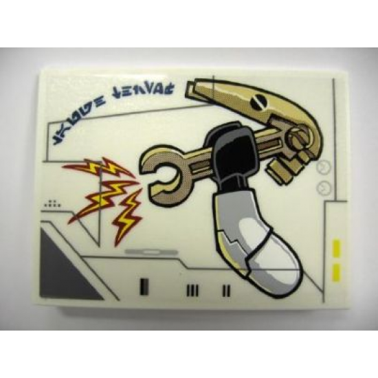 Slope 10 6 x 8 with Battle Droid Head Pattern Model Left Side (Sticker) - Set 10195
